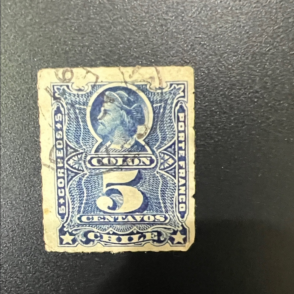 1878 Chile 5 Centavos Columbus Colon